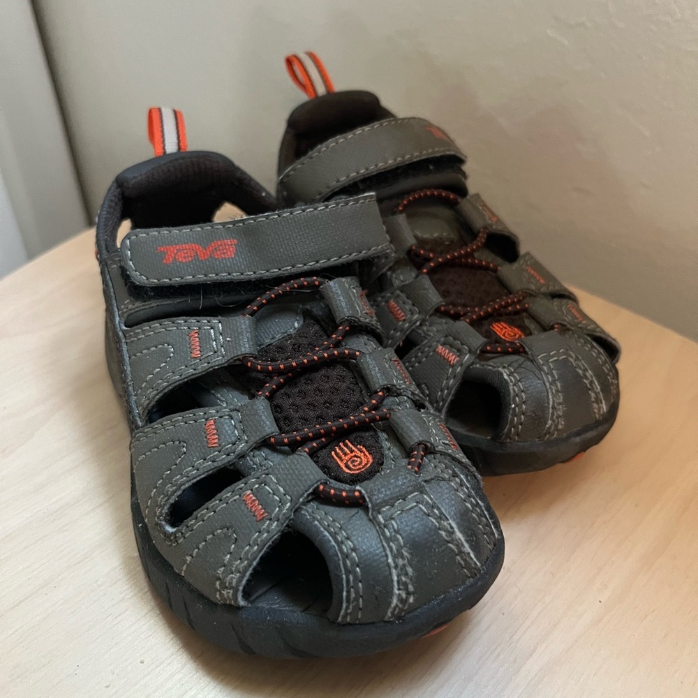 Teva Kids' Charcoal and Tangerine Sandals